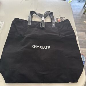 Gia Gatti Medium Size Black Canvas Tote Bag NEW